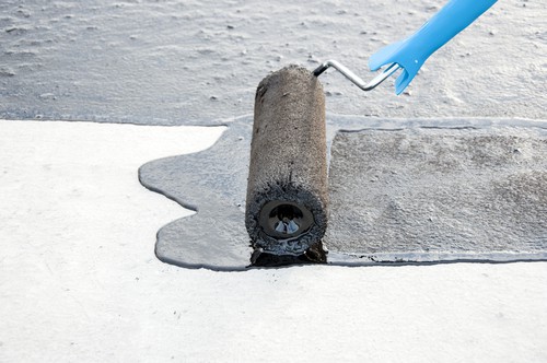 Waterproofing With Roller Brush